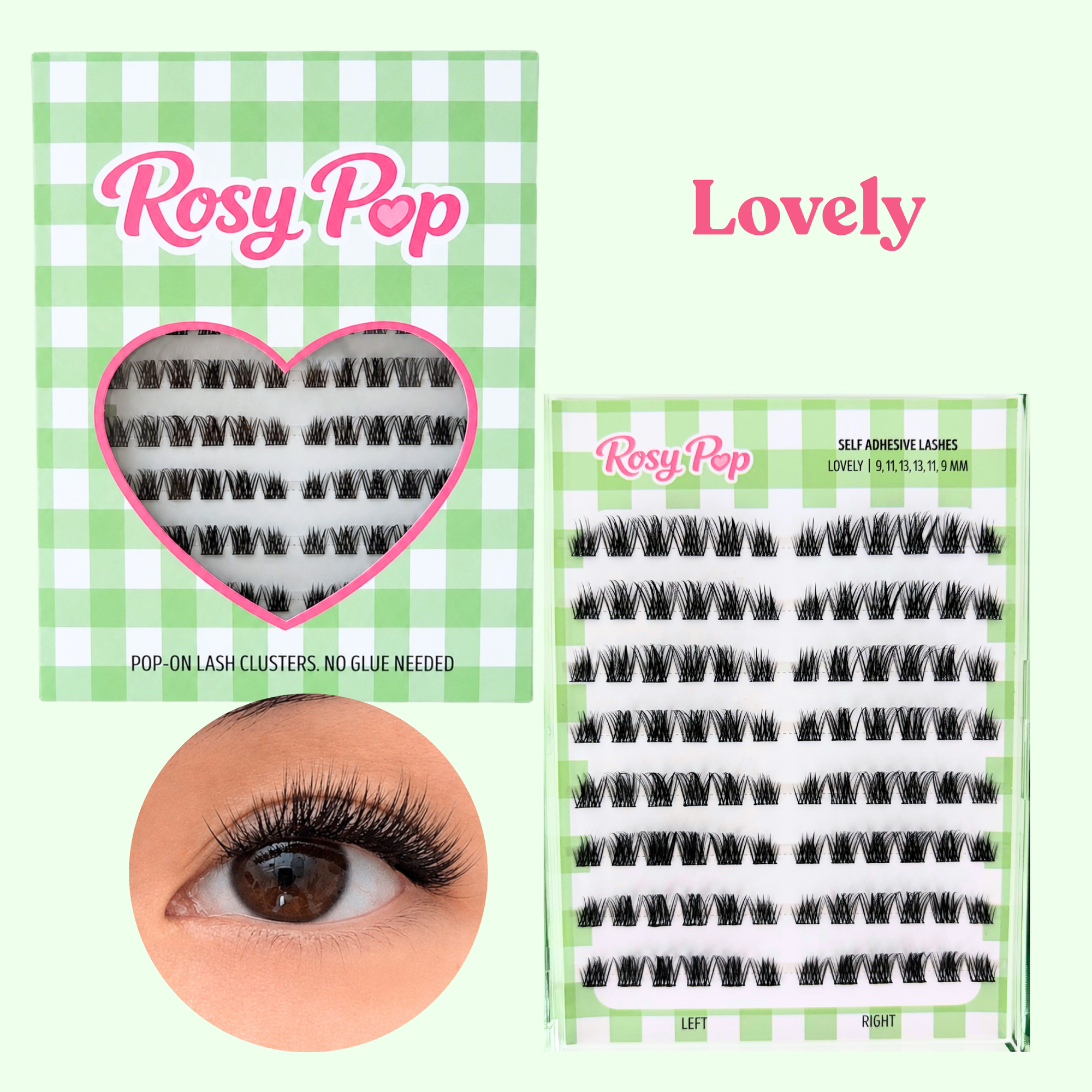 The Rosy Pop Collection (6 self adhesive lashes)