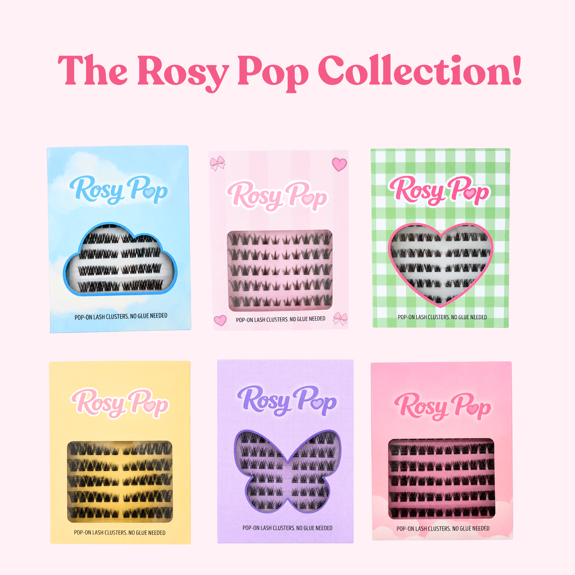 The Rosy Pop Collection (6 self adhesive lashes)