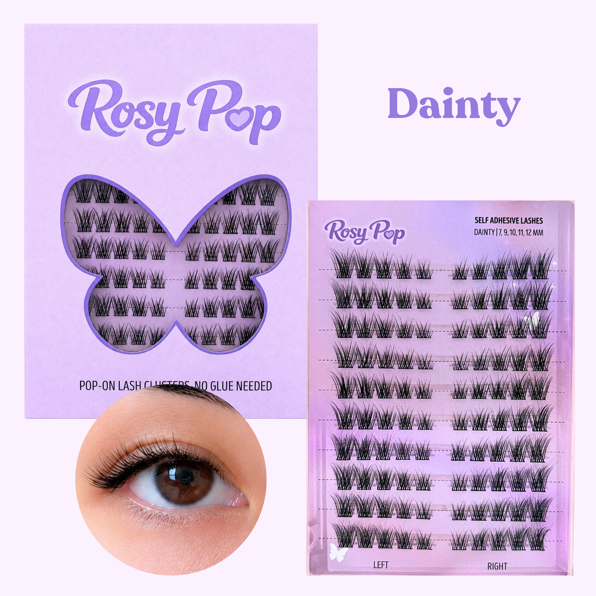 The Rosy Pop Collection (6 self adhesive lashes)