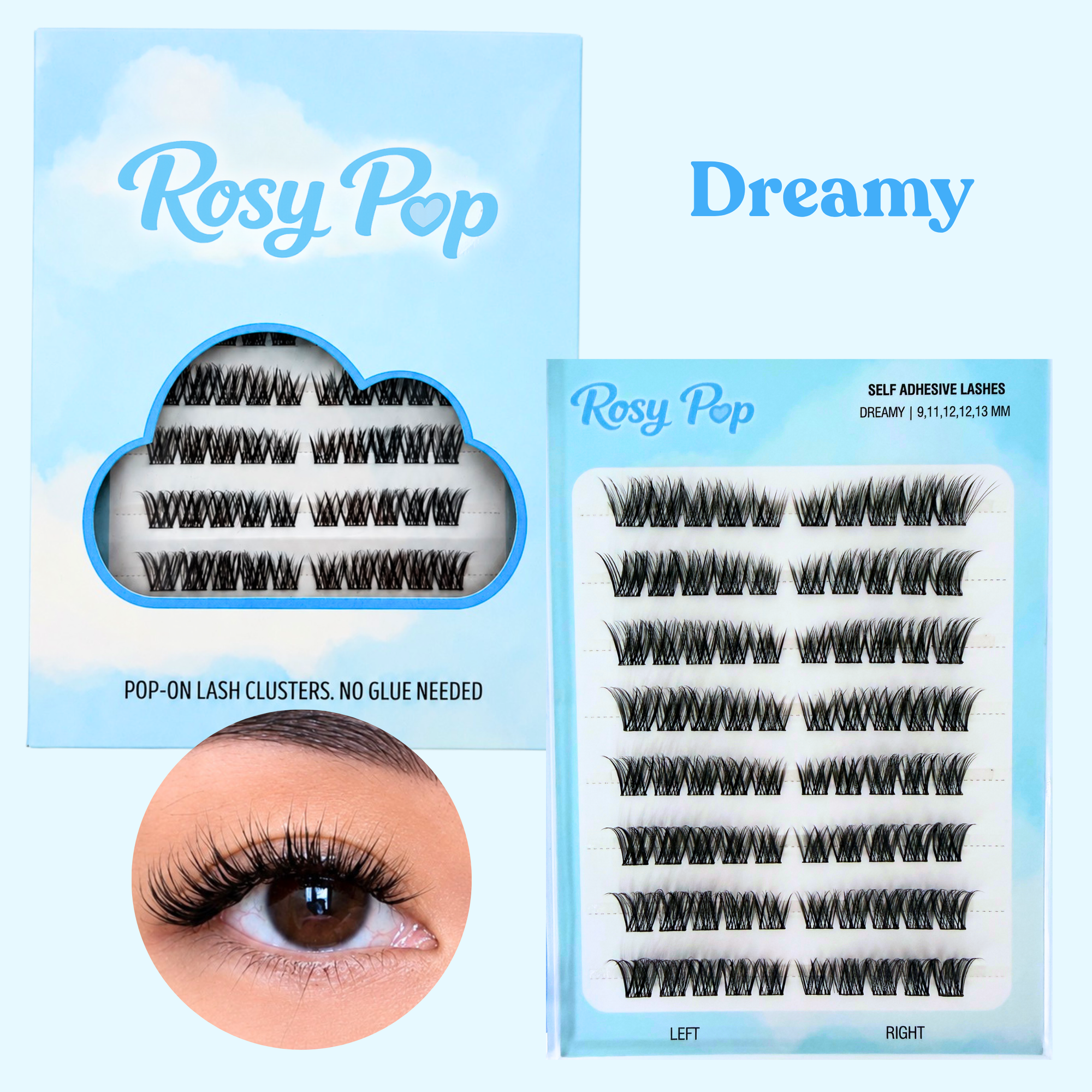 The Rosy Pop Collection (6 self adhesive lashes)