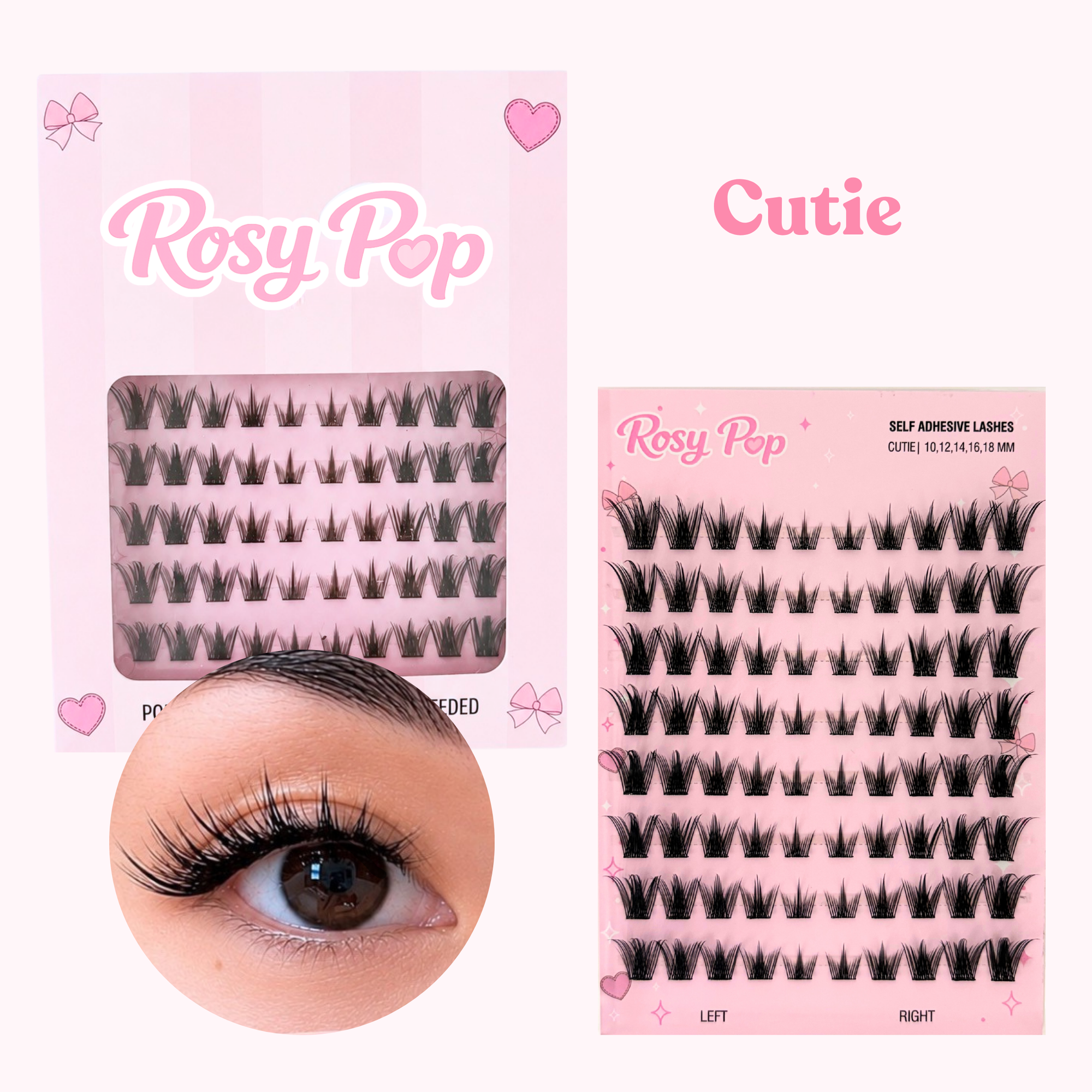 The Rosy Pop Collection (6 self adhesive lashes)